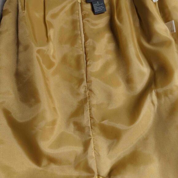 𝅺lafayette 148 Gold Brocade Fringe Silk Skirt Woman's Size 6 Knee‎ Length - Picture 9 of 14